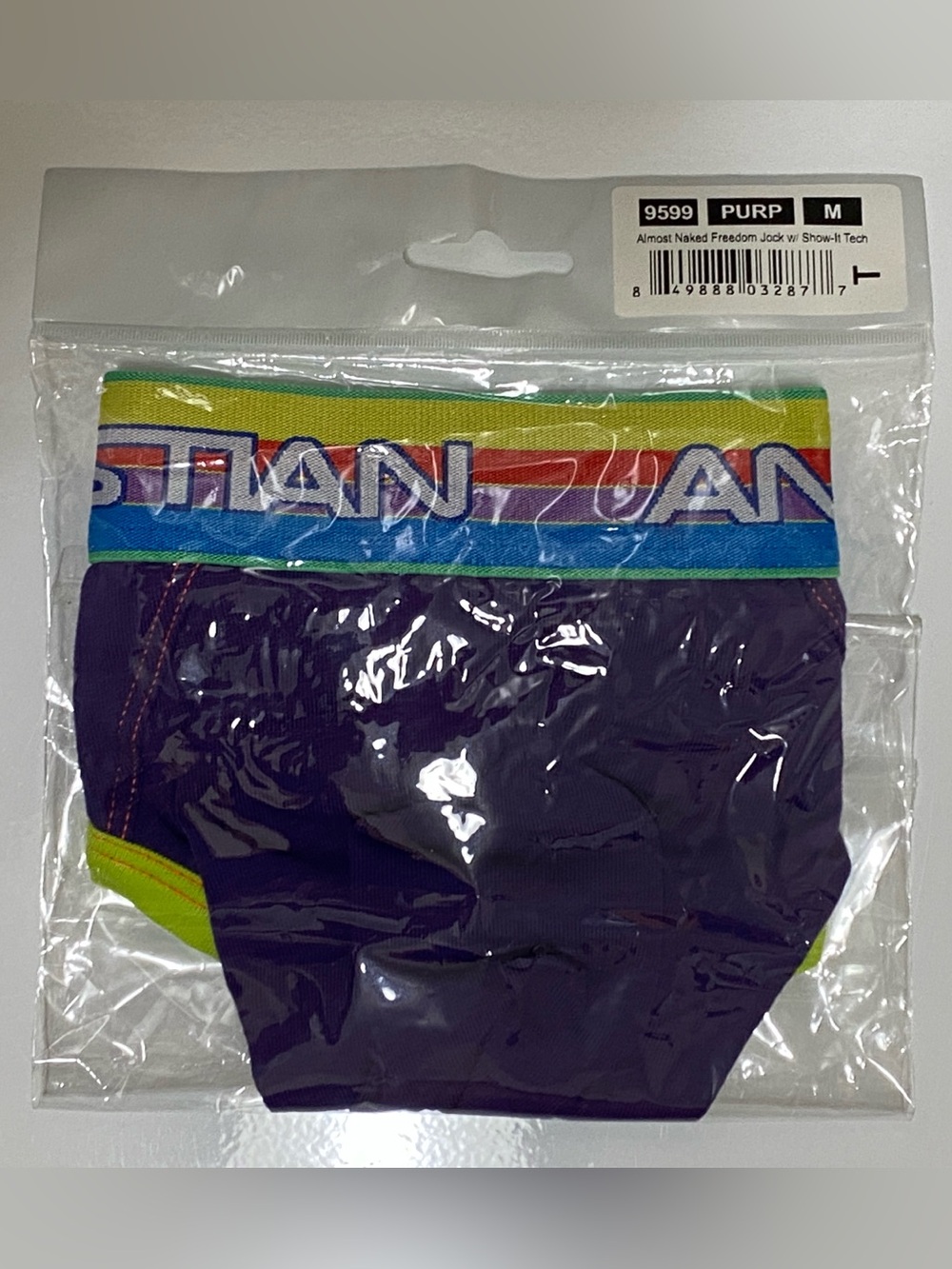 NWT! Andrew Christian Almost Naked Freedom Jock w/Show-It Ace MED Purple